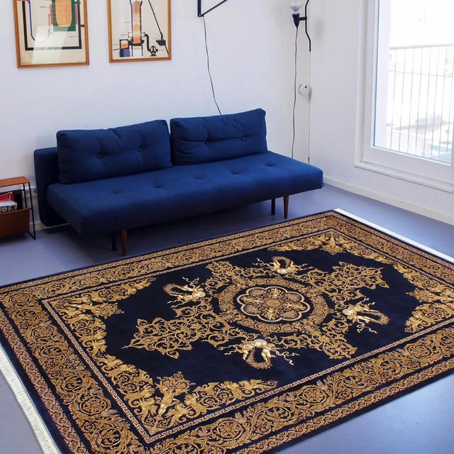 Shabby Chic Late 20th Century Early 20th Century Renaissance Art Angels Inspired Silk on Silk Rug 5'1 X 6'5 For Sale - Image 3 of 11