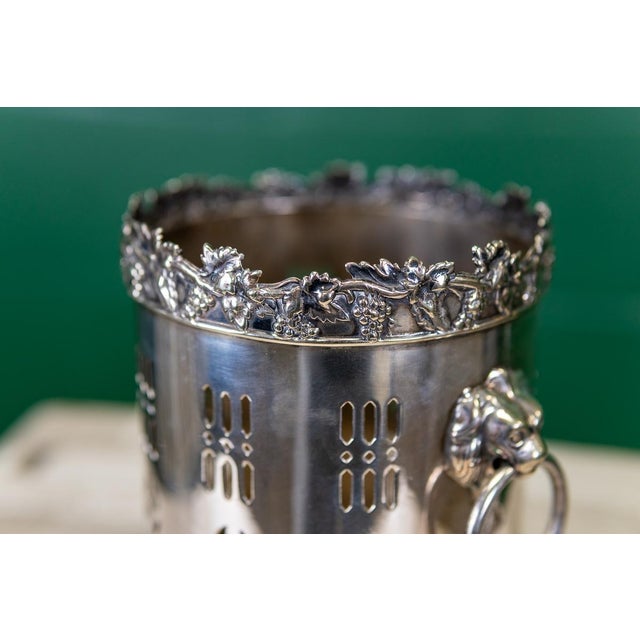 Silver Late 19th Century Victorian English Silver Plate Wine Bottle Holder For Sale - Image 8 of 10