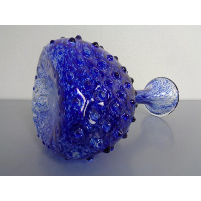 Italian Blue Bubble Glass Vase, 1960s For Sale - Image 18 of 18