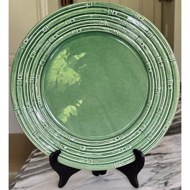 Late 20th Century Made in Portugal Bordallo Pinheiro Attributed 13.25" Platter - Asparagus Motif For Sale - Image 10 of 11