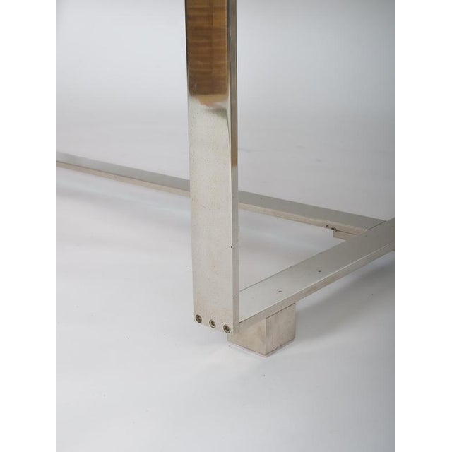 Brushed Steel Desk attributed to Raymond Cohen for Cohray, France, 1970s For Sale - Image 13 of 17