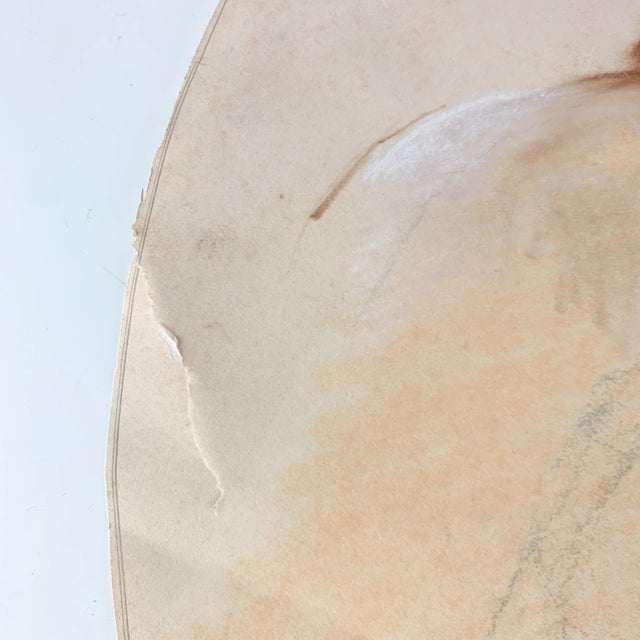 Beige Vintage Portrait in Pastel Woman in Headdress Painting French Look Judy Horowitz For Sale - Image 8 of 10