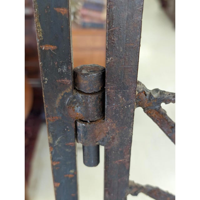 Hand-Forged Iron Three-Panel Divider/Floor Screen For Sale - Image 9 of 12
