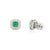 Not Yet Made - Made To Order 14k Gold Statement Emerald & Diamond Halo Earrings Wedding Gift- A Pair For Sale - Image 5 of 11