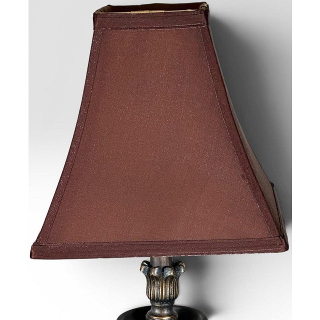 Bronze Late 20th Century Contemporary Neoclassical Bronze Finished Fluted Buffet Lamps - A Pair For Sale - Image 8 of 16