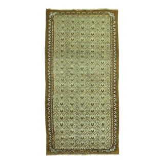 Olive Brown Vintage Turkish Rug For Sale