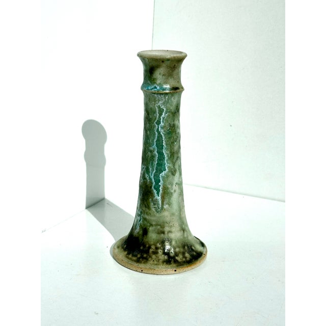 Ceramic Studio Ceramic Candlestick with Organic Glaze, Denmark, 1970s For Sale - Image 7 of 15