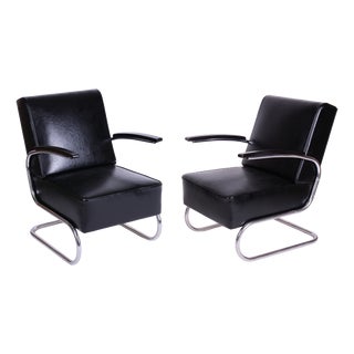 Art Deco Lounge Chairs by W.H.Gispen for Mücke Melder, Czech, 1930s, Set of 2 For Sale