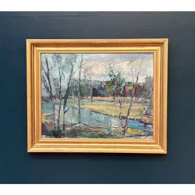 Hugo Carlberg, Obscured by Trees, 1920s-1940s, Oil on Canvas For Sale - Image 13 of 17