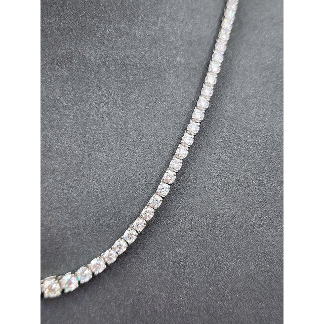 9.75 Ct Riviera Graduated Diamond Necklace For Sale - Image 4 of 9