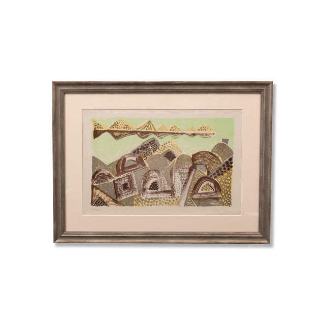 Eduard Bargheer, Village in the Desert, Color Lithograph For Sale - Image 3 of 5