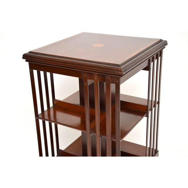 Wood Antique Edwardian Revolving Bookcase, 1900s For Sale - Image 7 of 9