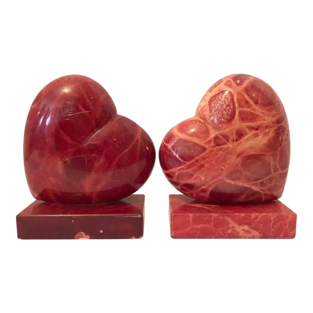 Italian Red Alabaster Bookends - A Pair For Sale