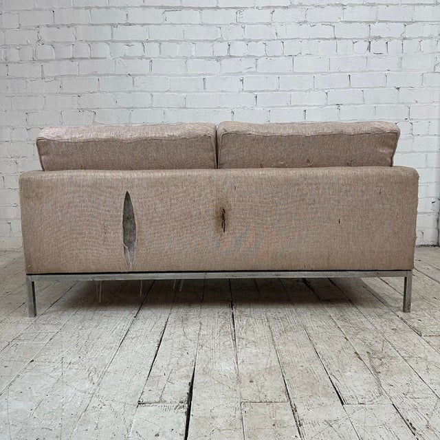 Mid 20th Century Mid Century Modern Florence Knoll Relaxed Two Seater Sofa Loveseat for Reupholstery For Sale - Image 5 of 11