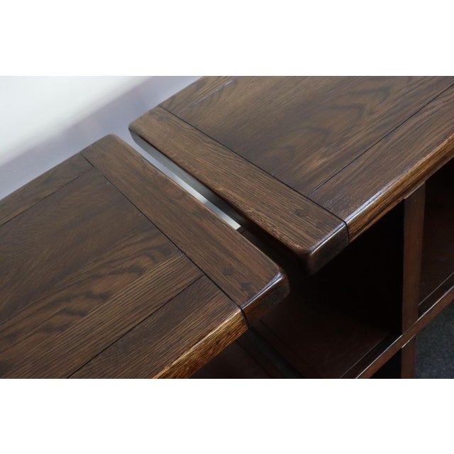 Pair of Vintage Modular Bookcases / Record Shelves in Stained Ash For Sale - Image 12 of 18