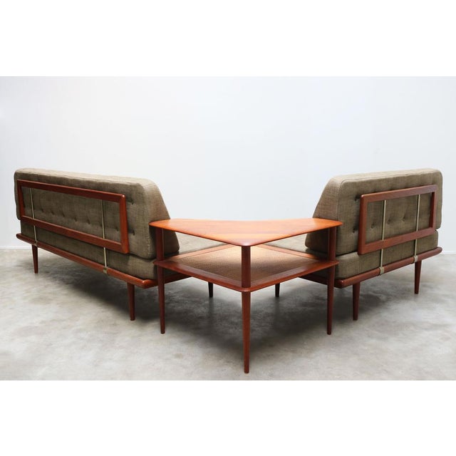 Brown Danish Teak Minerva Sofa Set by Peter Hvidt & Orla Molgaard Nielsen for France & Søn / France & Daverkosen, 1950s, Set of 4 For Sale - Image 8 of 13