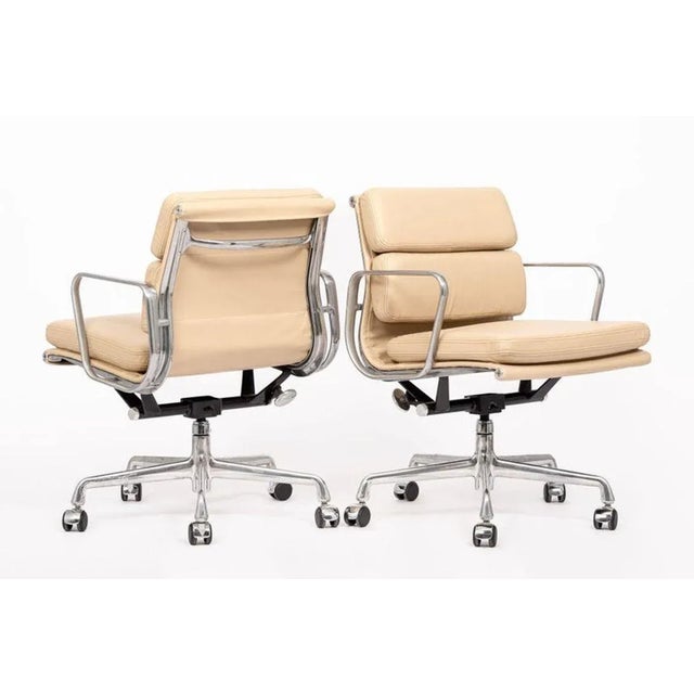 Eames for Herman Miller 2000s Cream Leather Office Chair Pair For Sale - Image 4 of 13