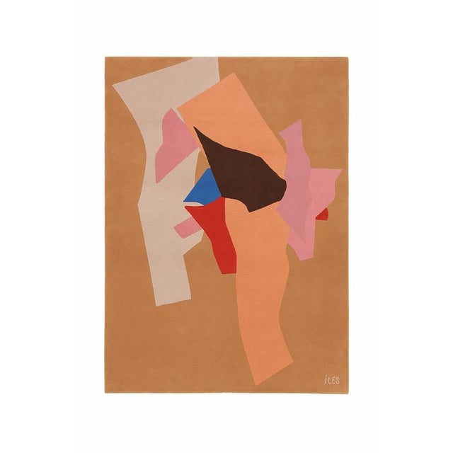 Blue Abstract Hand-Tufted Wool Rug by Iles for Tisca, France, 1990s For Sale - Image 8 of 8