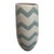 Vintage Chinsese Ceramic19.5” Zigzag Pattern Floor Vase For Sale