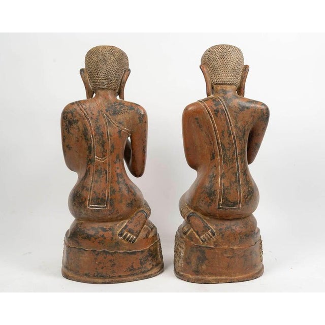 Paint Asian Dry Lacquer Sculptures, 1800s, Set of 2 For Sale - Image 7 of 10