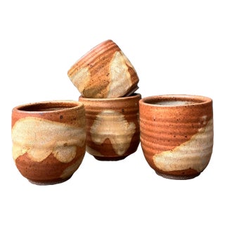 Vintage Original Studio Pottery Cups - Set of 4 For Sale
