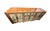 Asian Vintage Mongolian Hand Painted Elm Wood Large Cabinet W/ Six Doors 77" W For Sale - Image 3 of 11