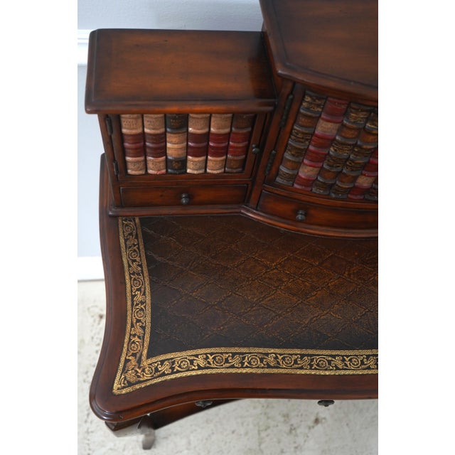 Theodore Alexander Leather Top Mahogany Faux Book Desk For Sale - Image 14 of 18