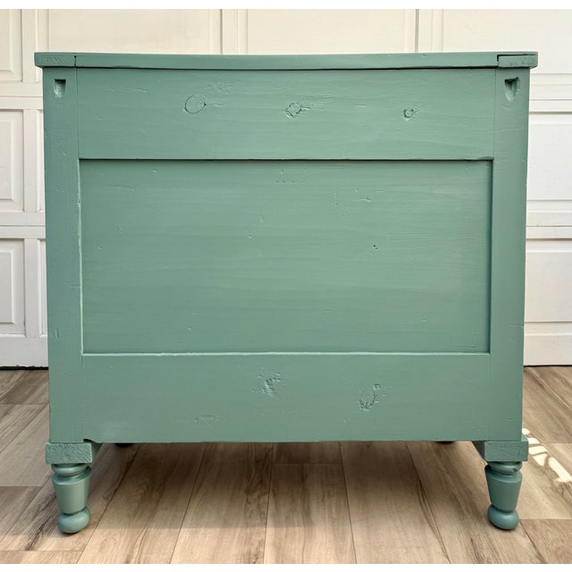 Antique 2-Over-3 Chest of Drawers Painted in Cameroon Green For Sale - Image 11 of 12