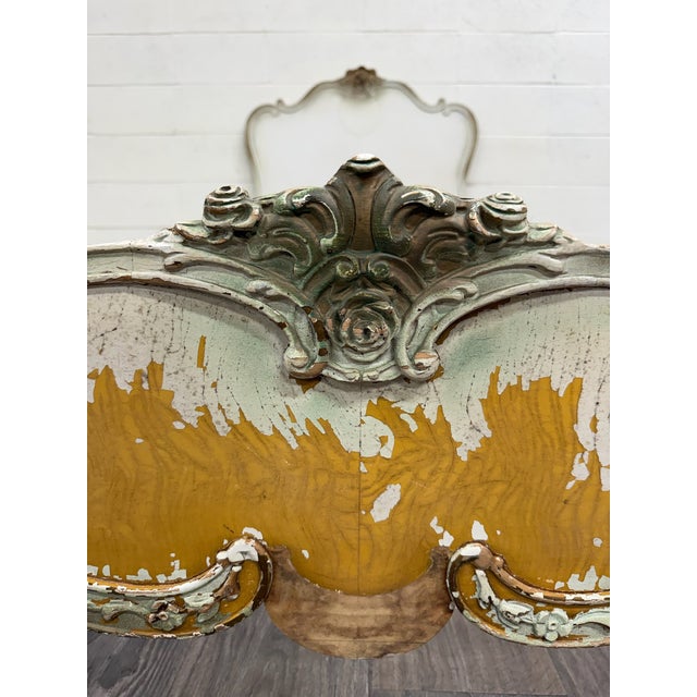 Wood Vintage Twin Size Winnebago Manufacturing Co French Provincial Rococo Style Bed For Sale - Image 7 of 17