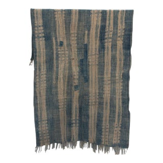 Vintage Malinke African "Segou Earth" Indigo Throw For Sale