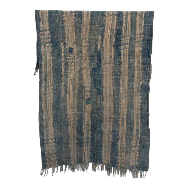 Vintage Malinke African "Segou Earth" Indigo Throw For Sale