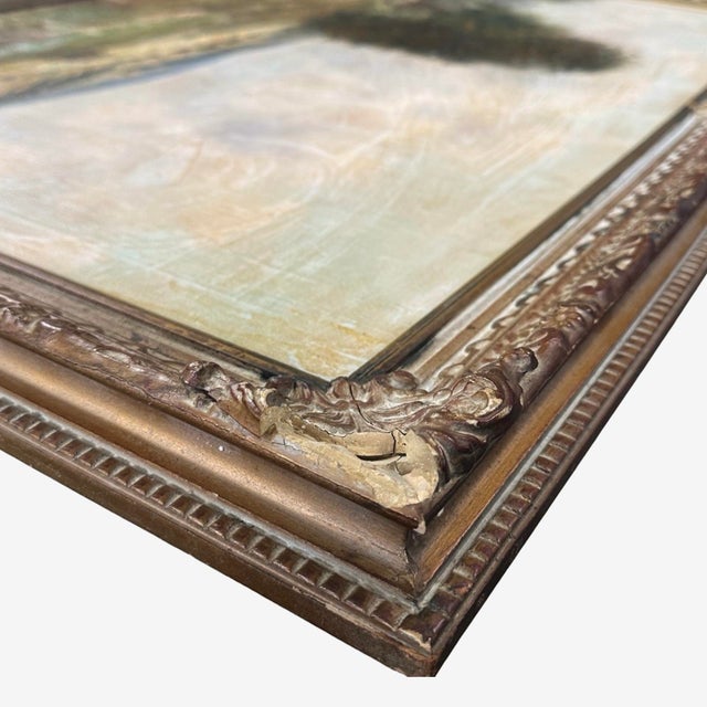 Post-Impressionist European Landscape With Cottage and Trees, Signed (Oil on Canvas) For Sale In Philadelphia - Image 6 of 7