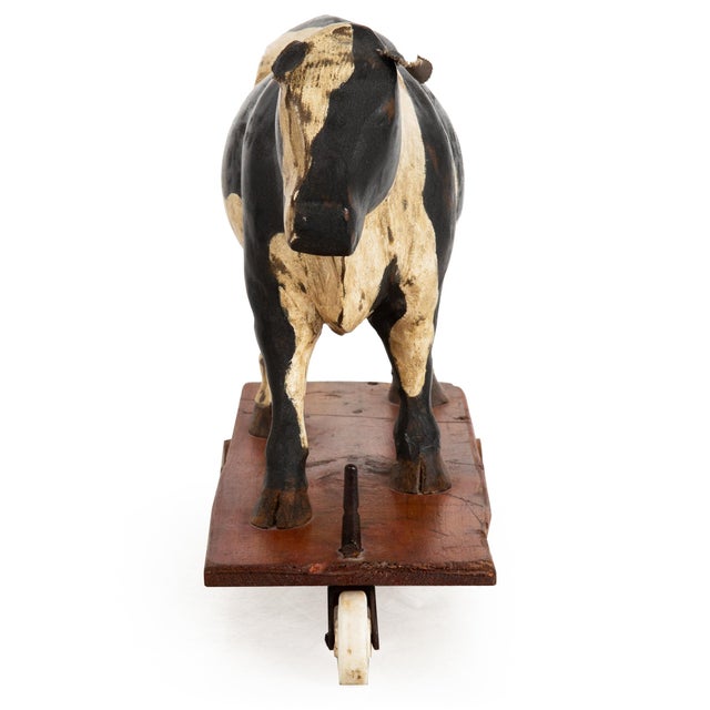 Mid 20th Century 20th Century American Folk Art Whimsical Carved Painted Holstein Cow For Sale - Image 5 of 18