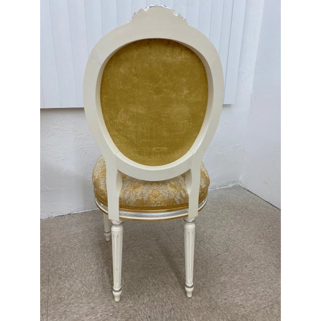 DINING ROOM from Caspani Tino. 4pc Dining chair , Solid Wood frame decoded with 24 Carats Gold & Sterling Silver Leaf....