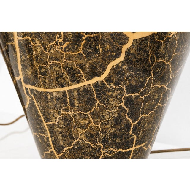 Baluster Shaped Table Lamps in Glazed Black and Gold Ceramic, Set of 2 For Sale - Image 14 of 18