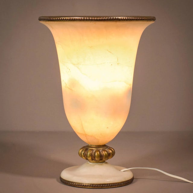 Alabaster and Bronze Lamp For Sale - Image 14 of 14