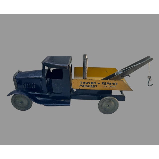 1930s Metalcraft St Louis Towing Repairs Tow Truck Pressed Steel Wrecker 11.5” For Sale - Image 6 of 10