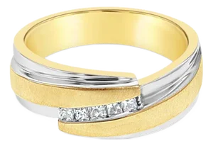 Brushed Satin Princess Cut Diamond Wedding Band, Size 12