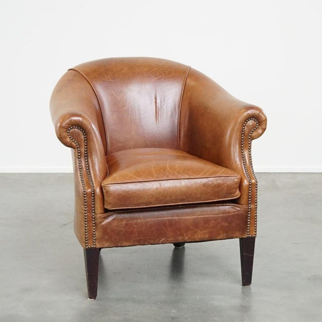 Brown Leather Club Chair For Sale - Image 12 of 12