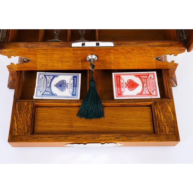 Antique Blonde Oak Tantalus Dry Bar, 1800s, Set of 8 For Sale - Image 11 of 18