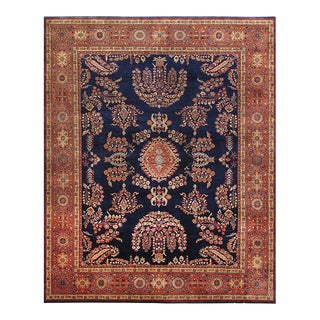 Pasargad Home Sarouk Lamb's Wool Area Rug, 9' 1" X 11'10", Navy For Sale