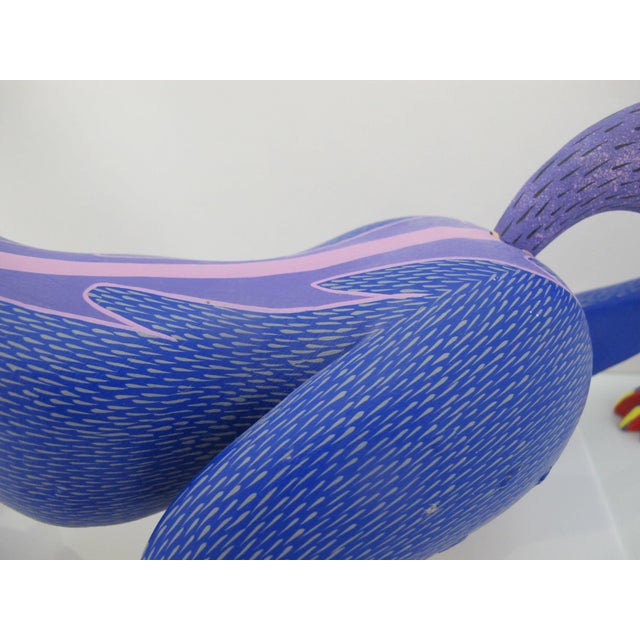 Large Alebrije Colorful Fox Mexican Folk Art Wood Carving Figurine Sculpture For Sale - Image 9 of 15