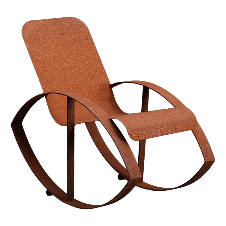 Vintage Metal Rocking Chair | Chairish