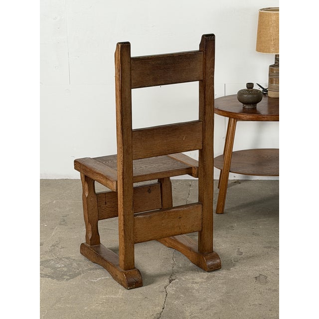 Vintage Dutch Brutalist Oak Dining Chairs, Set of 6 For Sale - Image 4 of 11