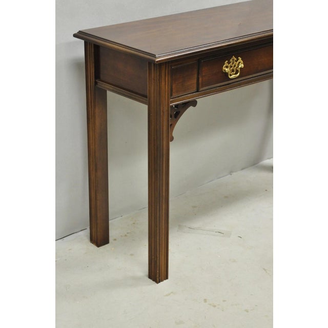 Vintage Lane Altavista Georgian Chippendale Cherry Wood Small Console Table For Sale - Image 13 of 15