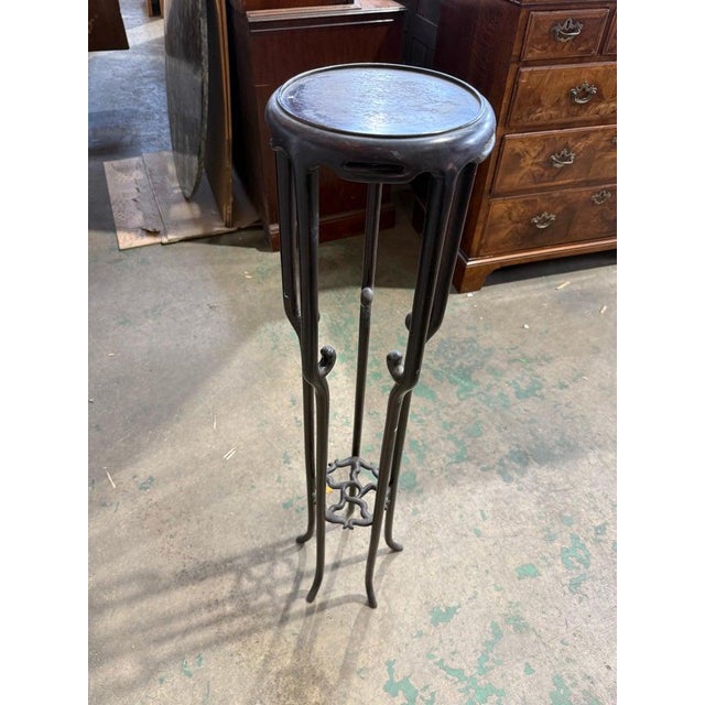 Art Nouveau Carved Wooden Plant Stand For Sale - Image 4 of 9