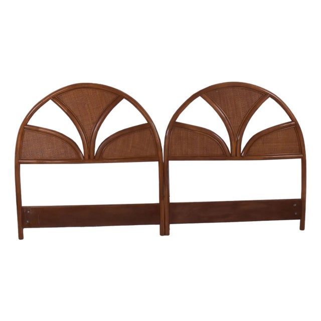 King Size Rattan Sunset Headboard For Sale