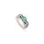 Contemporary Classic 925 Silver Oval Emerald and Blue Sapphire Statement Band Ring for Her- Size 7 For Sale - Image 3 of 11