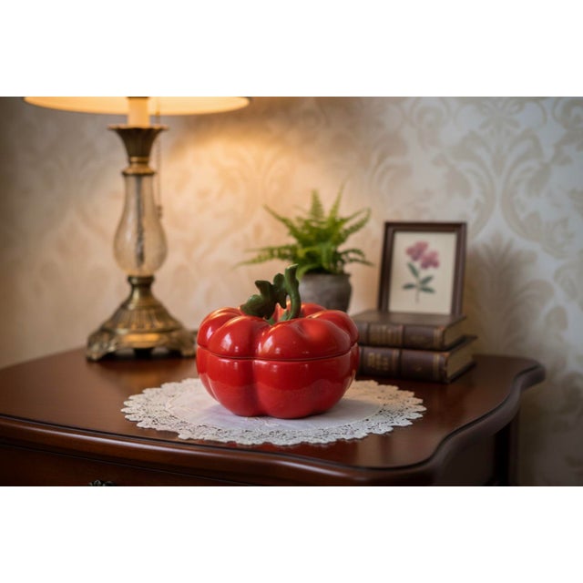Red Antique Royal Bayreuth Tomato Porcelain Trinket Dish For Sale - Image 8 of 8