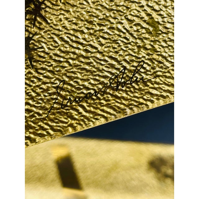 Gold Vintage Ernest Sohn Glass Gold Serving/Display Trays With Bamboo Motif- Set of 2 For Sale - Image 8 of 13